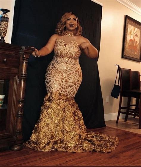 Sexy Glitter African Girls Mermaid Gold Prom Dresses Plus Size 2019