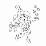 Clown Juggling Grappige Jongleren Kleurend Ballen Paginaoverzicht sketch template