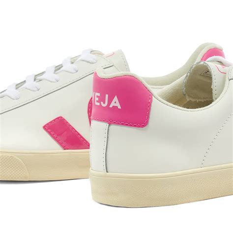 veja esplar clean leather sneaker white pink  uk