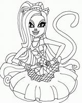 Coloring Noir Catty Pages Monster High Popular sketch template