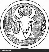 Zodiac Capricorn Zentangle Astrology sketch template