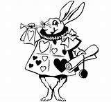 Alice Wonderland Rabbit Coloring Bunny Color Clip Clipart Mad Coloringcrew Hatter Pages Tattoo Characters Vector Animals sketch template