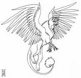 Griffin Coloring Pages Gryphon Printable Drawing Drawings sketch template