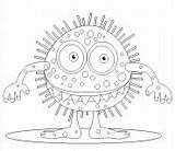 Coloring Monsters Influenza Virus Online Pages Printable Kids sketch template