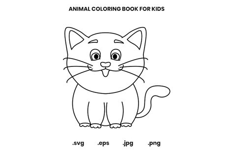 fat cat coloring book page  kids graphic  doridodesign creative