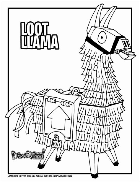 fortnite llama coloring page inspirational   draw  loot llama