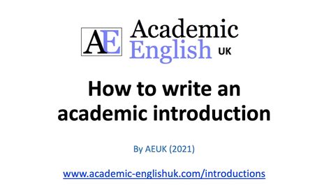 write  academic introduction youtube