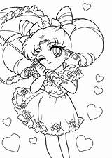 Moon Chibi Sailor Coloring Pages Anime Choose Board sketch template