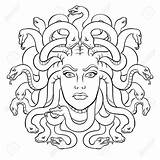 Medusa Mito Greco Snakes Creature Creatura Coloritura Greca Mythology Imitation Disegno Schizzo Incisione Testa Serpenti sketch template