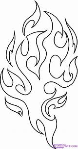 Fire Flames Coloring Drawing Tribal Flame Outline Pages Drawings Tattoo Stencil Draw Printable Stencils Pattern Designs Dragoart Tattoos Clip Skull sketch template