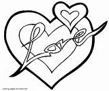 Coloring Pages Printable Heart Templates Holiday sketch template