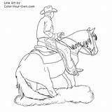 Horse Reining Horses Coloring Pages Color Drawings Camp Adult Riding Drawing Printable Western Animal Own Line Pack Logo Qh Bing sketch template