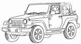 Jeep Coloring Pages Wrangler Road Off Car Truck Printable Kids Rubicon Jeeps Cars Color Drawings Drawing Template Book Print Cool sketch template