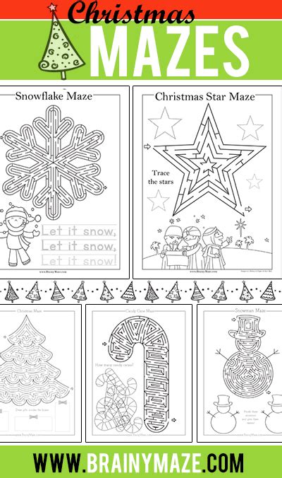 printable christmas themed mazes