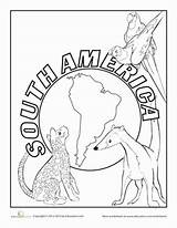 South America Coloring Pages Animals Sheets Worksheets Animal Education Color Map Worksheet Grade Africa First 98kb 388px Geography Choose Board sketch template