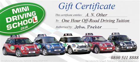 driving lesson gift certificate mini driving school