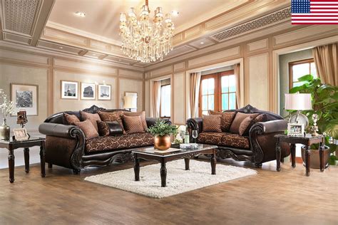 majestic royal pc sofa set living room furniture formal traditional sofa loveseat pillows brown