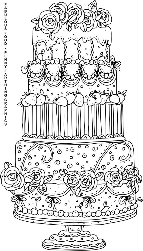 cake  fabulous food food coloring pages coloring books