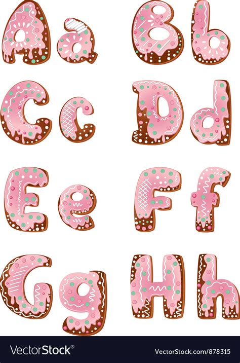 cake letters ah royalty  vector image vectorstock