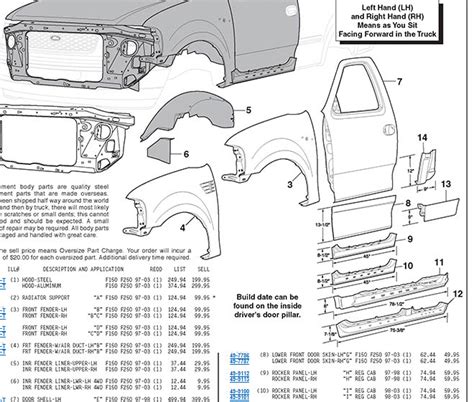 ford  front  body parts diagram
