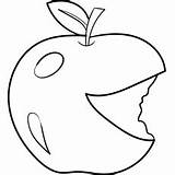 Apple Coloring Pages Bitten Delicious Ones Red Little Apples Top sketch template