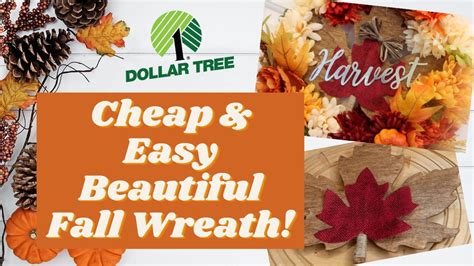dollar tree fall decor diy  fall wreath dollar
