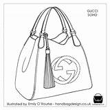 Gucci Handbag Borsa Designer Soho Carteras Croquis Zeichnungen Bolsos Tasche Zeichnung Iconic Cartera Borse Designerhandbags sketch template