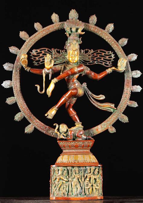 brass shiva  lord nataraja dancing  apasmara   forms  shiva  base  bsz