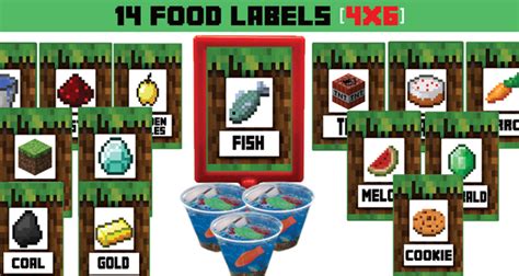 food labels add  unique touch   minecraft themed food