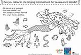 Mermaid Colouring Singing Colour Scholastic Act Resources Book Print Assets Col sketch template