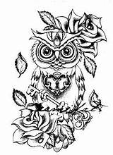 Owl Coloring Pages Drawing Tattoo Drawings Cool Outline Adult Steampunk Owls Screech Cute Tattoos Designs Color Getdrawings Printable Evil Sleeve sketch template