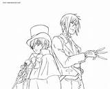 Coloring Pages Butler Sebastian Ciel Phantomhive Getdrawings Getcolorings Sheets Printable Color sketch template