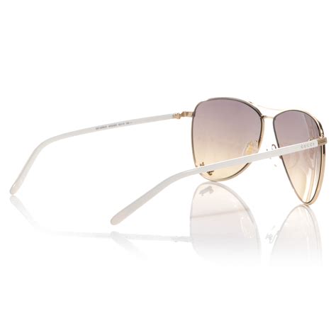gucci aviator sunglasses 4209 s white 66864 fashionphile