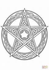 Wiccan Pentagram Wicca Witch Mandala Pagan Celtic Witchcraft Symbole Pentacle Supercoloring Esoterisme Coloriage Drukuj sketch template