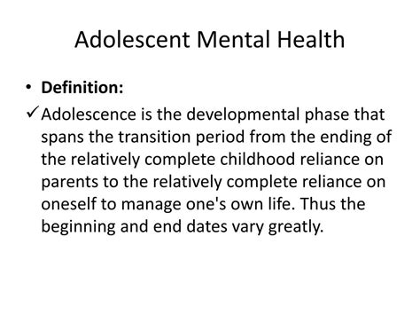 Ppt Adolescent Mental Health Powerpoint Presentation Free Download