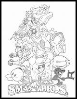 Smash Bros Coloriage Kirby Samus Personnages Colorier Gratuitement Nintendo Sheets Malvorlagen 123dessins Malbücher Malbögen Sketchite sketch template