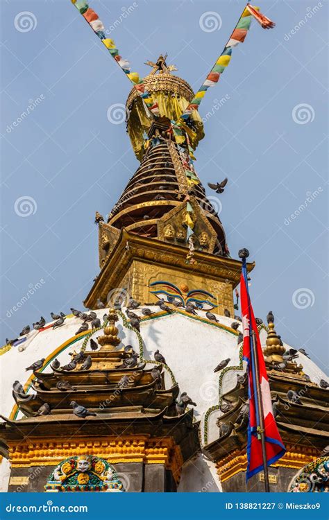 kaathe swyambhu shreegha chaitya stupa kathesimbu stupa editorial photography image