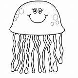 Jellyfish Getdrawings Cangrejo Páginas Ocean Seahorse Artesanías Infancia Jardín sketch template
