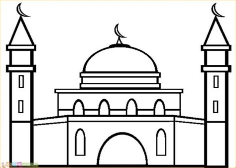 sketsa gambar masjid terpopuler megah banget