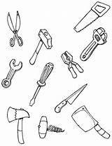Coloring Tools Pages Tool Kids Carpenter Construction Utensils Color Printable Clipart Carpentry Preschool Mechanic Colouring Craft Each Sheets Sheet Gardening sketch template