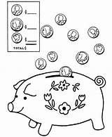 Coloring Bank Piggy Pages Coin Going Printable Clipart Color Colouring Library Popular Getcolorings Coloringhome sketch template