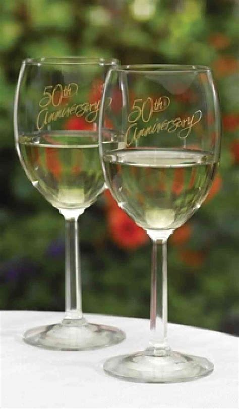 50th Anniversary Wine Glasses Wedding Collectibles
