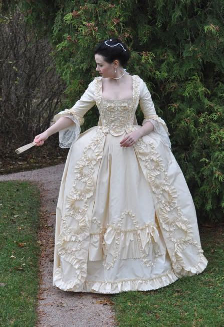 cream robe à la française watteau gown c 18th century