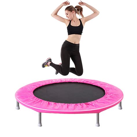 enyopro upgraded  foldable indoor trampoline fitness trampoline  safety pad stable mini