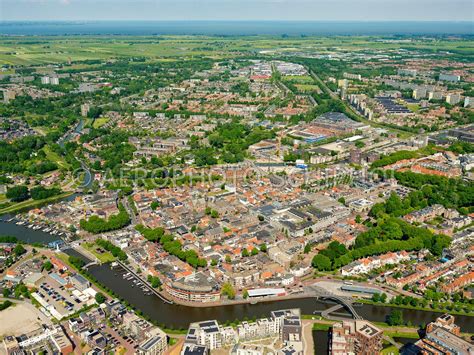 aerophotostock purmerend binnenstad luchtfoto met het noordhollandsch kanaal