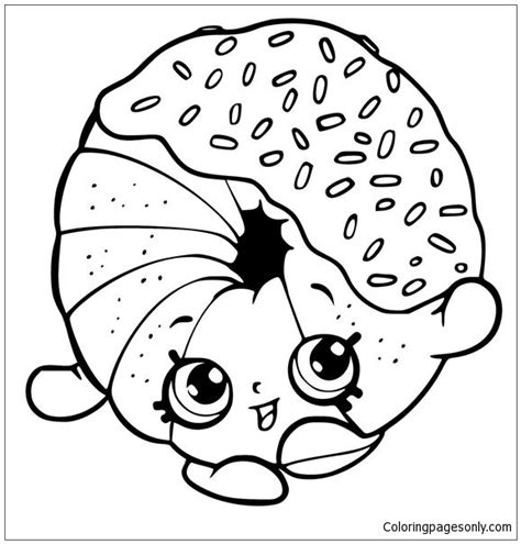 dippy donut shopkins coloring pages toys  dolls coloring pages