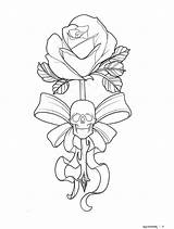 Tattoo Skull Drawings Coloring Pages Tattoos Drawing Sleeve Flash Rose Colouring Sketches Traditional Neo Men Designs Flower Tatoo Tatto Sleeves sketch template