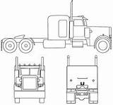 Peterbilt Truck Semi Coloring Drawing Sketch Pages Blueprints Trucks Outline Side Front Kenworth W900 Template Blueprint Big Drawings Madeira Pro sketch template
