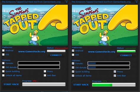 simpsons tapped  cheat tool