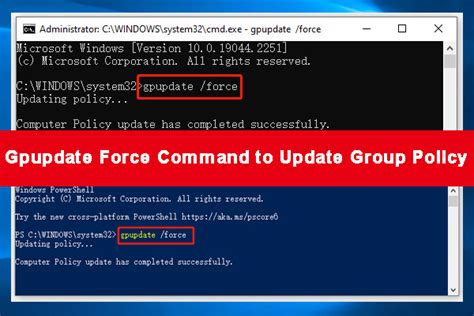 gpupdate force command  update group policy  cmdpowershell